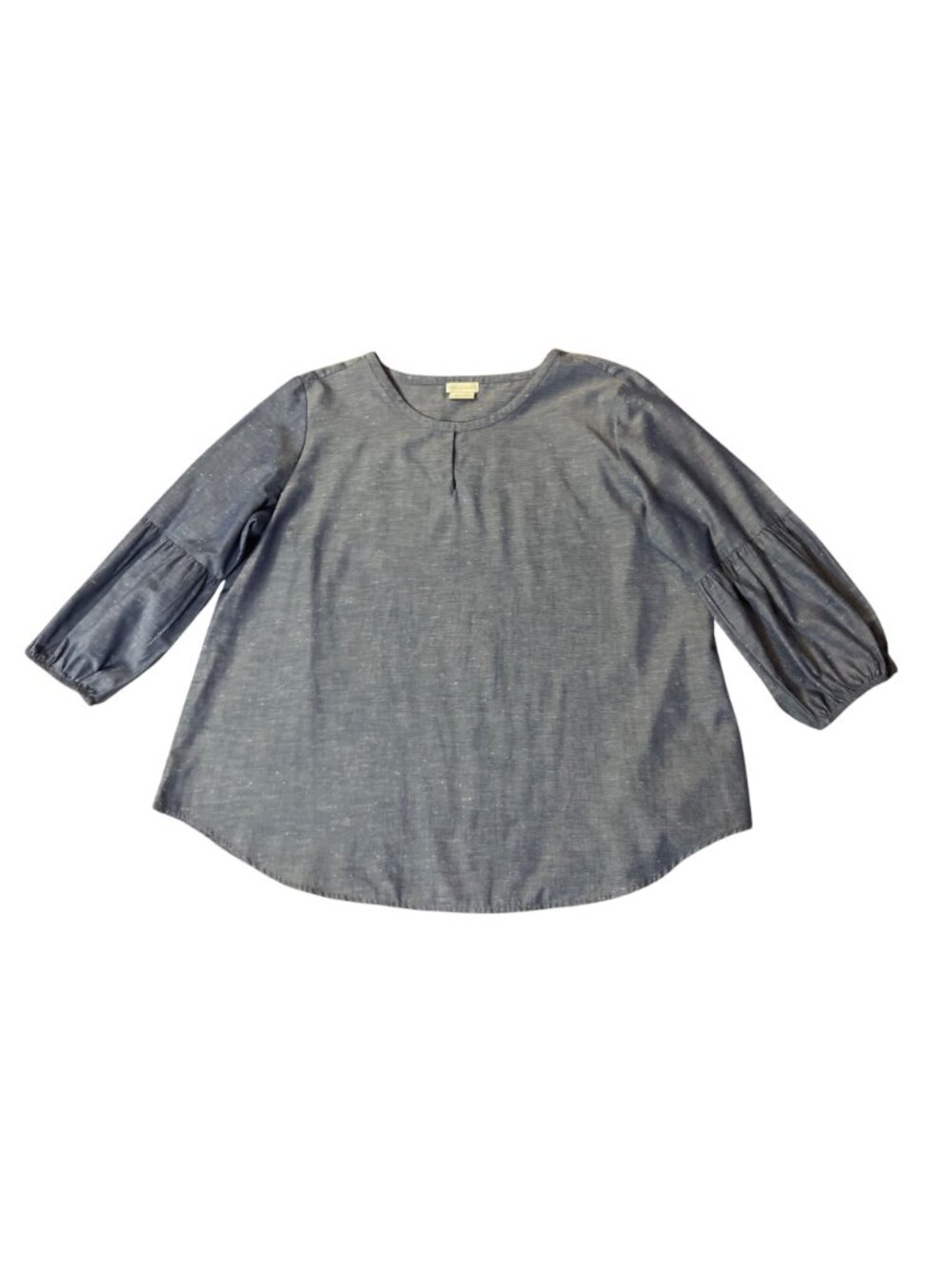 Van Heusen Studio Womens XL Blue Heather 3/4 Sleeve Top Cotton Blend Used - Picture 3 of 12